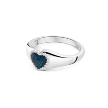 Load image into Gallery viewer, Roped Heart Ashes Resin Ring - Silver