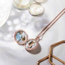 Load image into Gallery viewer, Malachite Modern Round Locket – Rose Gold