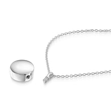 Load image into Gallery viewer, Small Round Urn Ashes Necklace – Silver