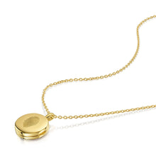Load image into Gallery viewer, Round Fingerprint Personalised Locket Gold
