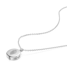 Load image into Gallery viewer, Round Fingerprint Personalised Locket Silver