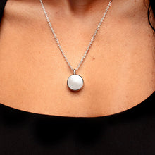 Load image into Gallery viewer, Round Drum Urn Ashes Necklace – Silver