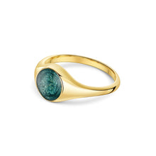 Load image into Gallery viewer, Round Signet Ashes Resin Ring - Gold