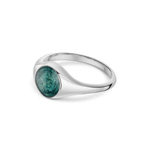 Load image into Gallery viewer, Round Signet Ashes Resin Ring - Silver