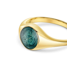 Load image into Gallery viewer, Round Signet Ashes Resin Ring - Gold