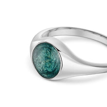 Load image into Gallery viewer, Round Signet Ashes Resin Ring - Silver