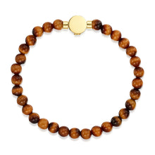 Load image into Gallery viewer, Men's Small Beaded Tiger's Eye Urn Bracelet - Gold