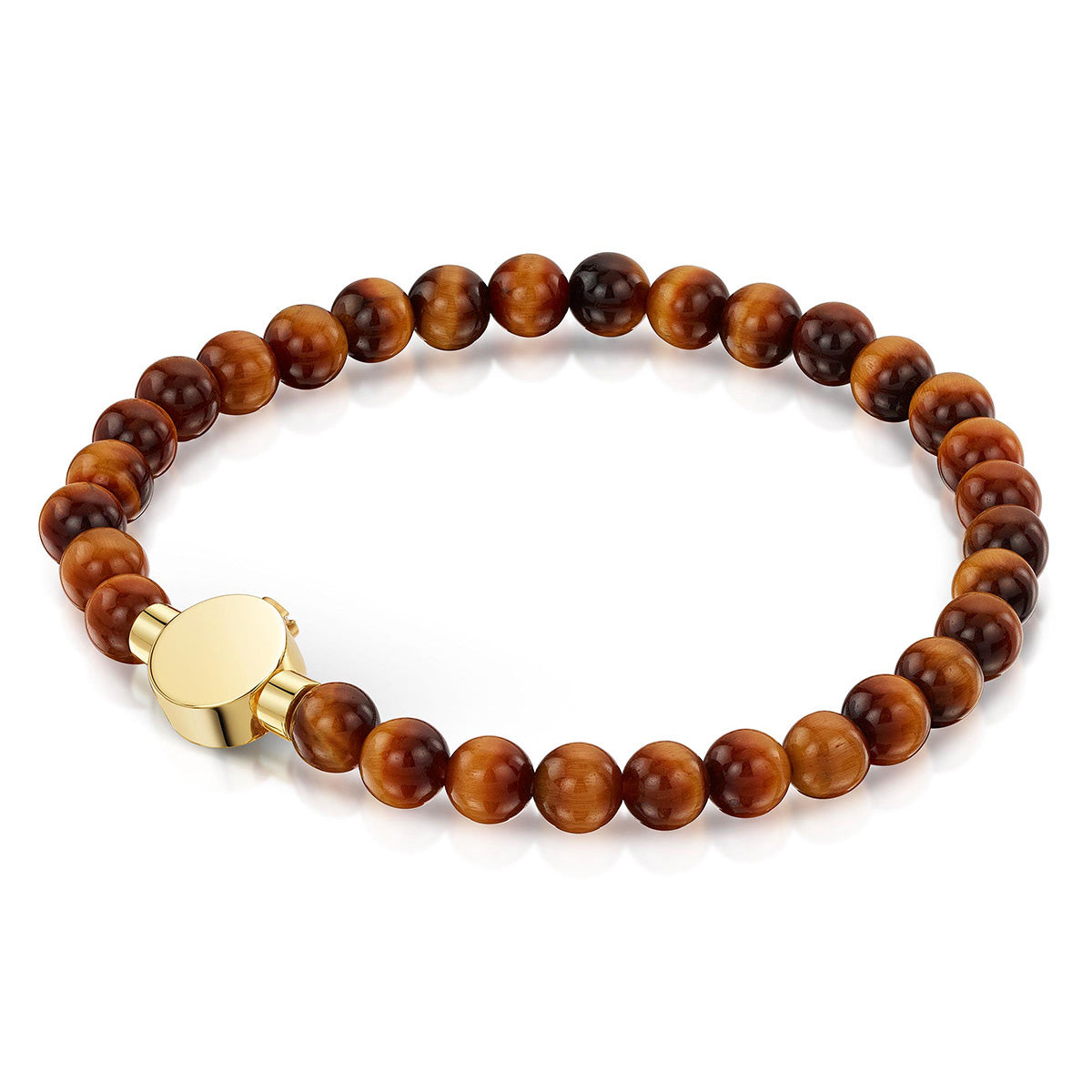 Men's Small Beaded Tiger's Eye Urn Bracelet Gold – LOVELOX