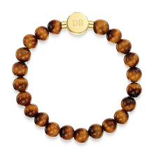 Load image into Gallery viewer, Men's Large Beaded Tiger's Eye Urn Bracelet - Gold