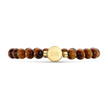Load image into Gallery viewer, Men's Large Beaded Tiger's Eye Urn Bracelet - Gold