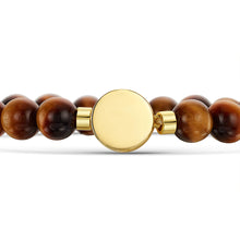 Load image into Gallery viewer, Men's Large Beaded Tiger's Eye Urn Bracelet - Gold