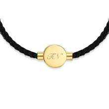 Load image into Gallery viewer, Men's Braided Cord Bracelet With Circular Urn - Gold