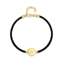 Load image into Gallery viewer, Men's Braided Cord Bracelet With Circular Urn - Gold