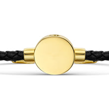 Load image into Gallery viewer, Men's Braided Cord Bracelet With Circular Urn - Gold
