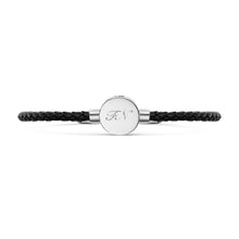 Load image into Gallery viewer, Men's Braided Cord Bracelet With Circular Urn - Silver