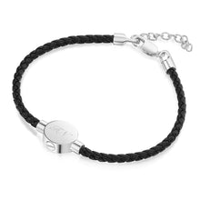 Load image into Gallery viewer, Men's Braided Cord Bracelet With Circular Urn - Silver