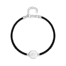 Load image into Gallery viewer, Men's Braided Cord Bracelet With Circular Urn - Silver