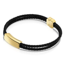 Load image into Gallery viewer, Men's Braided Double Cord Bracelet With Ingot Urn - Gold