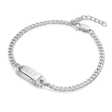 Load image into Gallery viewer, Men's Capsule Urn Bracelet With Cuban Chain - Silver