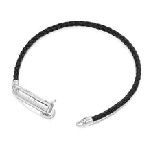 Load image into Gallery viewer, Men's Braided Cord Bracelet With Capsule Urn - Silver