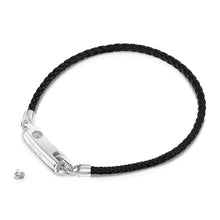 Load image into Gallery viewer, Men's Braided Cord Bracelet With Capsule Urn - Silver