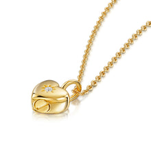 Load image into Gallery viewer, Tiny Crystal Heart Urn Ashes Necklace – Gold