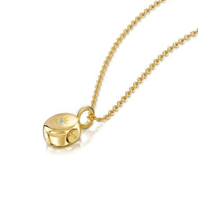 Load image into Gallery viewer, Tiny Crystal Oval Urn Ashes Necklace – Gold