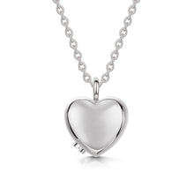 Load image into Gallery viewer, Large Crystal Heart Urn Ashes Necklace – Silver