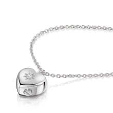 Load image into Gallery viewer, Large Crystal Heart Urn Ashes Necklace – Silver