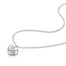 Load image into Gallery viewer, Large Crystal Heart Urn Ashes Necklace – Silver