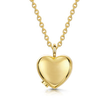 Load image into Gallery viewer, Large Crystal Heart Urn Ashes Necklace – Gold