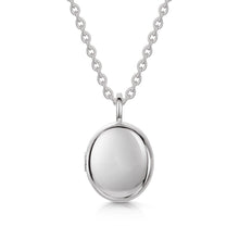 Load image into Gallery viewer, Large Crystal Oval Urn Ashes Necklace – Silver