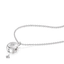 Load image into Gallery viewer, Large Crystal Oval Urn Ashes Necklace – Silver