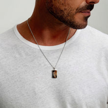 Load image into Gallery viewer, Fingerprint Wide Ingot Men's Necklace - Silver
