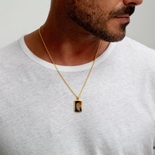 Load image into Gallery viewer, Fingerprint Wide Ingot Men's Necklace - Gold