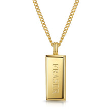 Load image into Gallery viewer, Men's Tall Ingot Urn Necklace - Gold