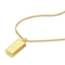 Load image into Gallery viewer, Men's Tall Ingot Urn Necklace - Gold