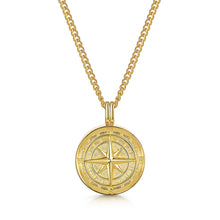 Load image into Gallery viewer, Men's Compass Urn Necklace - Gold