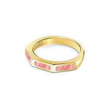 Load image into Gallery viewer, Geometric Triple Panel Ashes Resin Ring - Gold