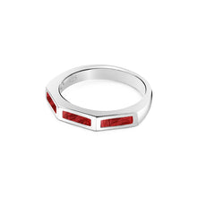 Load image into Gallery viewer, Geometric Triple Panel Ashes Resin Ring - Silver