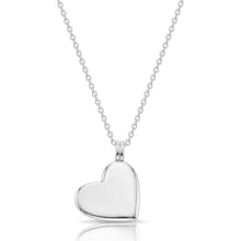 Load image into Gallery viewer, Name & Fingerprint Drop Heart Necklace - Silver
