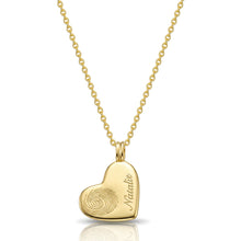 Load image into Gallery viewer, Name & Fingerprint Drop Heart Necklace - Gold