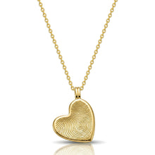 Load image into Gallery viewer, Drop Heart Fingerprint Necklace - Gold