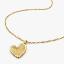 Load image into Gallery viewer, Drop Heart Fingerprint Necklace - Gold