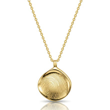 Load image into Gallery viewer, Large Pressed Round Fingerprint Necklace - Gold