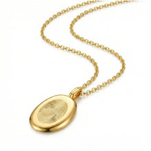 Load image into Gallery viewer, Large Organic Oval Fingerprint Necklace - Gold