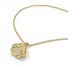 Load image into Gallery viewer, Diamanté Paw Urn Necklace - Gold