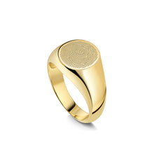 Load image into Gallery viewer, Round Fingerprint Signet Ring Gold