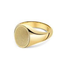 Load image into Gallery viewer, Oval Fingerprint Signet Ring Gold