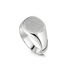 Load image into Gallery viewer, Cushion Fingerprint Signet Ring Silver